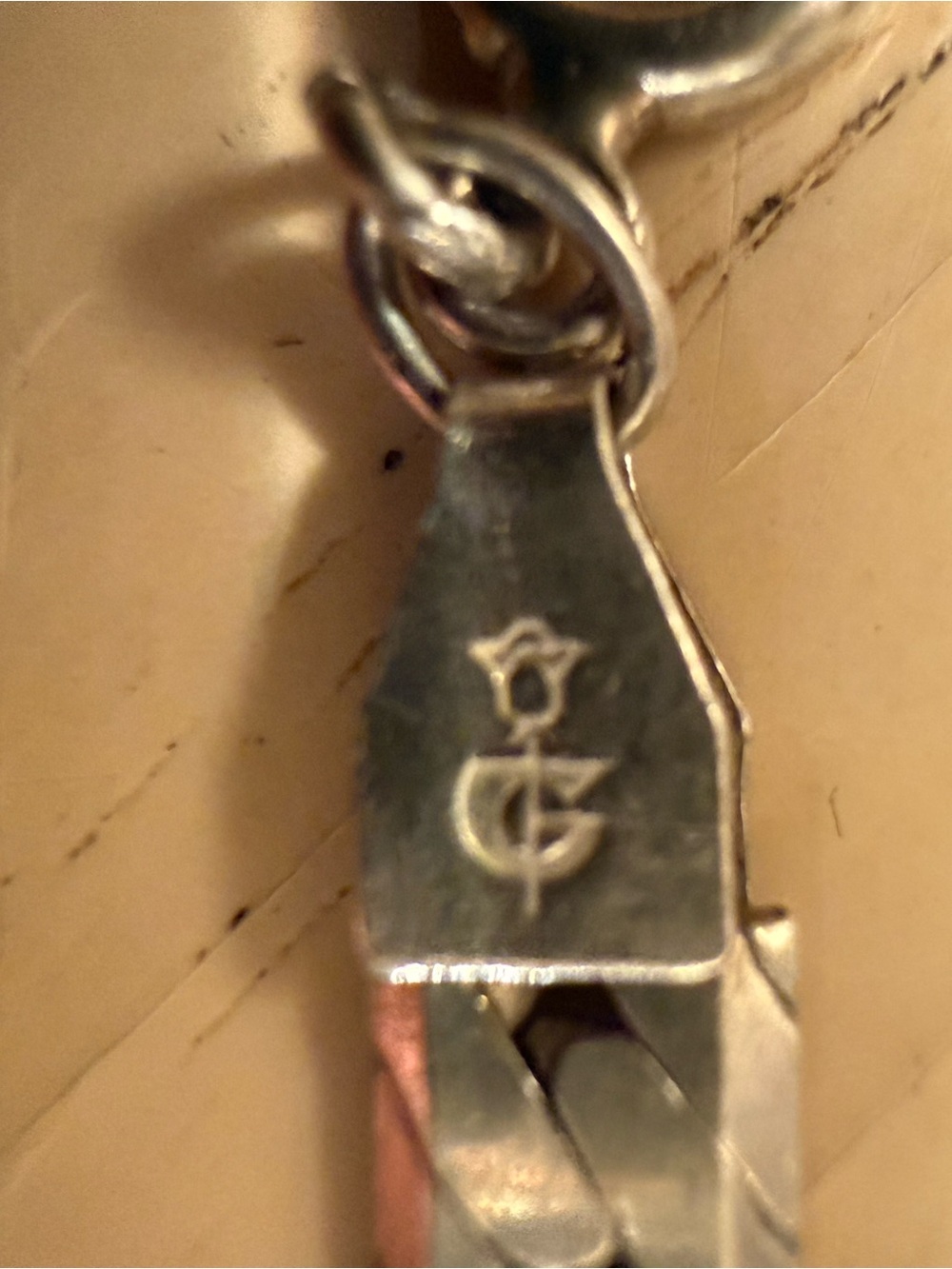 Silver-Tone Men's Bracelet with Crown Initial Charm